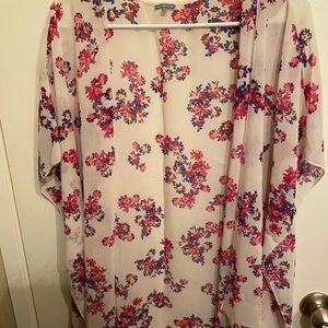 White floral kimono
